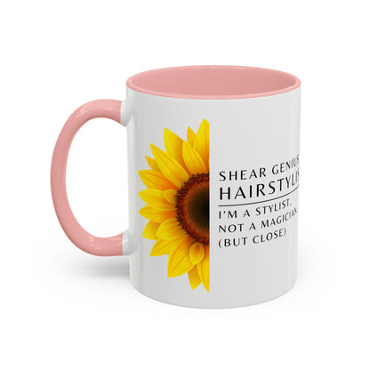 Hairstylist Coffee Mug – “I’m a Stylist, Not a Magician. (But Close.)”