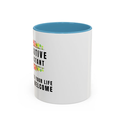 Executive Assistant Floral Coffee Mug - "I schedule your life. You're welcome."
