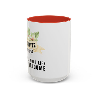 Executive Assistant Floral Coffee Mug - "I schedule your life. You're welcome."