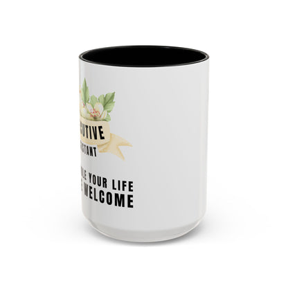 Executive Assistant Floral Coffee Mug - "I schedule your life. You're welcome."