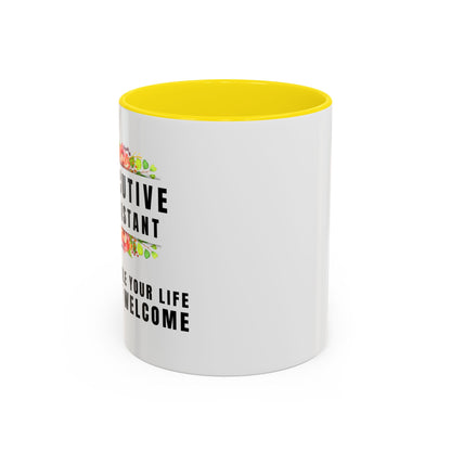 Executive Assistant Floral Coffee Mug - "I schedule your life. You're welcome."