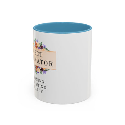 Project Coordinator Floral Coffee Mug – “90% planning, 10% screaming internally.”