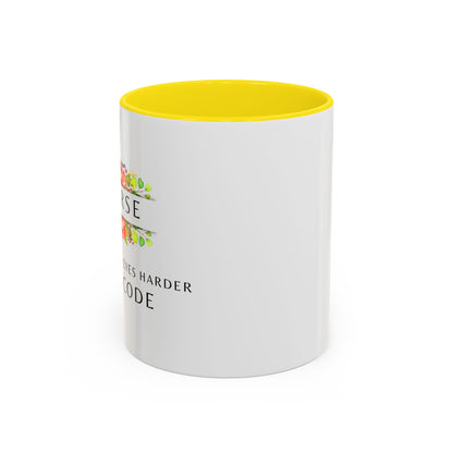 Nurse Floral Coffee Mug – "If I Roll My Eyes Any Harder, I’ll Code"