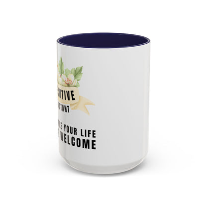 Executive Assistant Floral Coffee Mug - "I schedule your life. You're welcome."