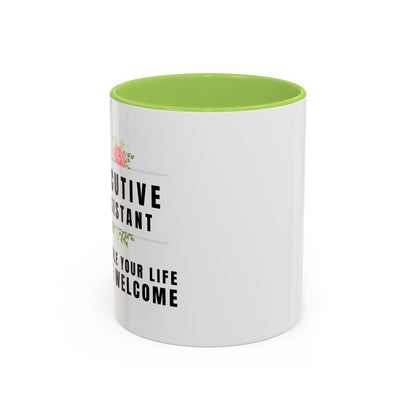 Executive Assistant Floral Coffee Mug - "I schedule your life. You're welcome.