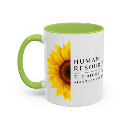 Human Resources Sunflower Coffee Mug: "Because Common Sense Isn’t That Common"