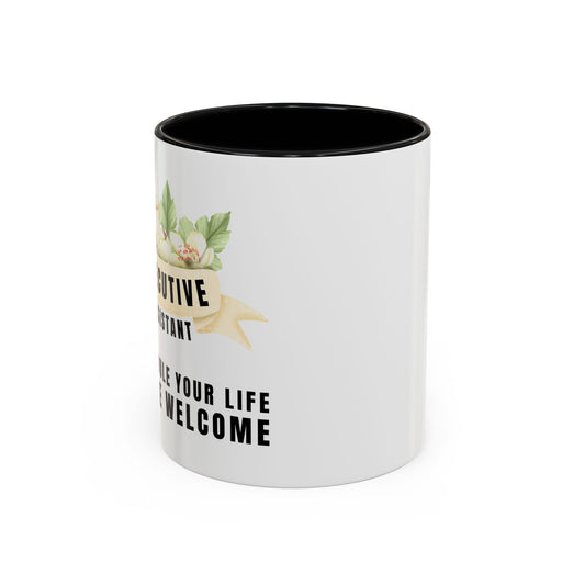 Executive Assistant Floral Coffee Mug - "I schedule your life. You're welcome."